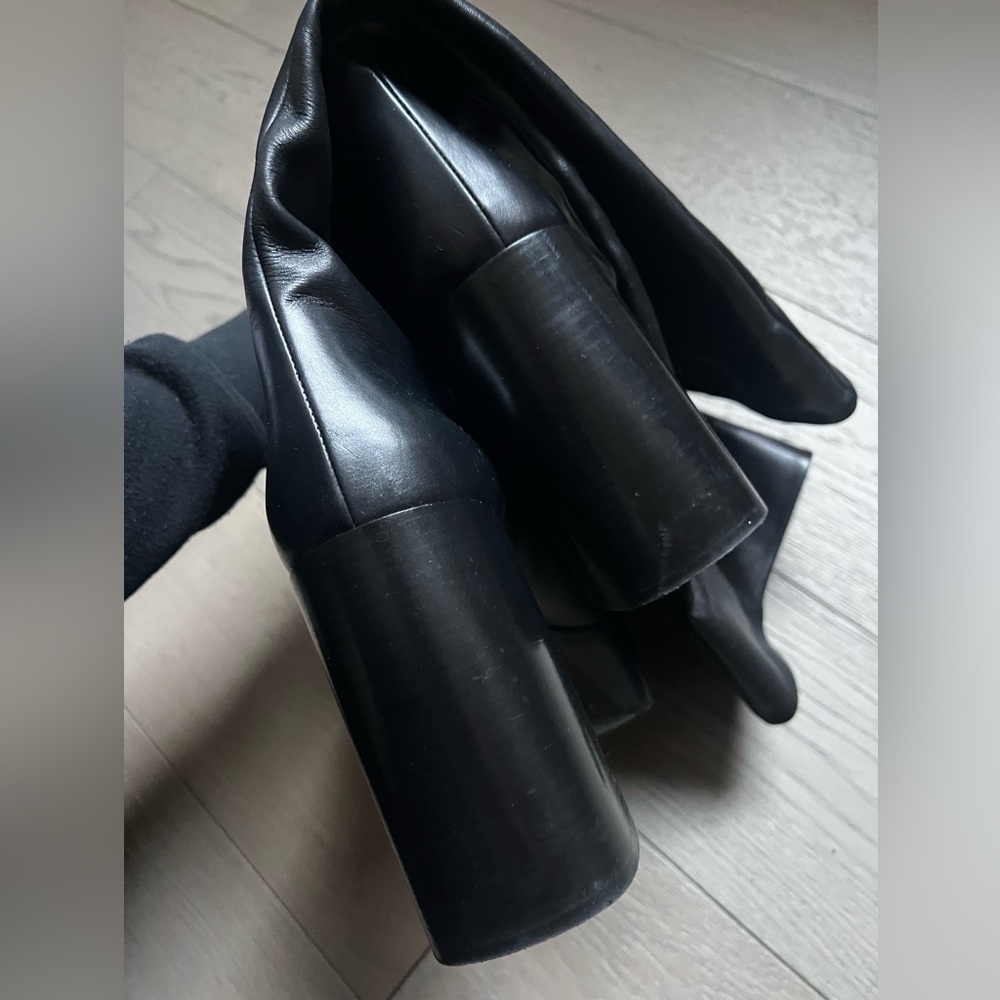 Prada Black Leather Platform Knee High Boots $1820 - Picture 6 of 8